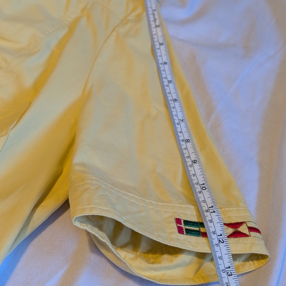 Vintage Givenchy En Plus Butter Yellow Safari Utility Midi Shirt Dress 12W - Picture 5 of 13